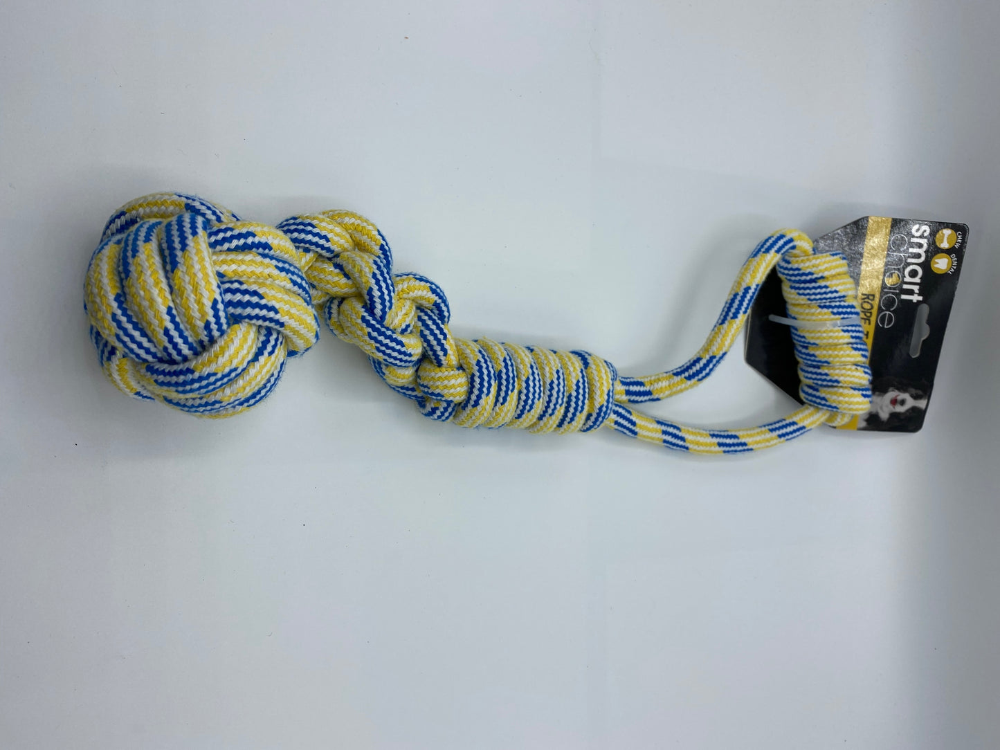 Knotted Rope Dog Toy 38cm Long Pink/Green and Blue/Yellow