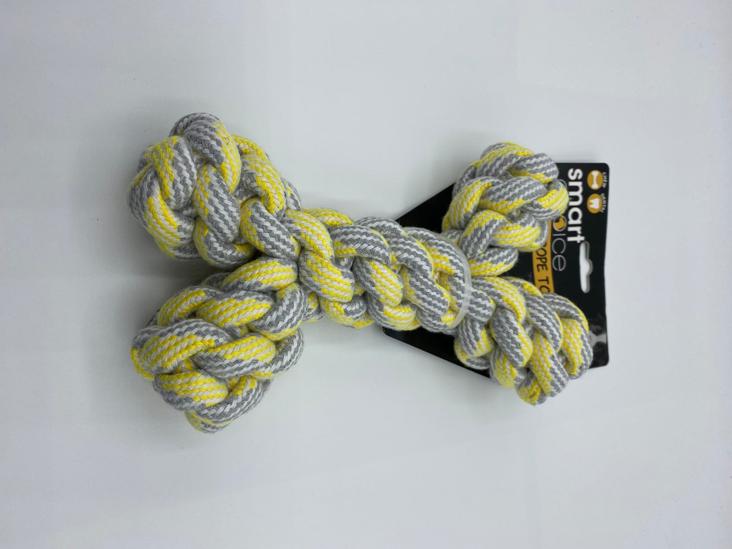 Bone Shape Rope Dog Toy in Three Coloures Pink,Yellow and Green Approx Size 19cm Long