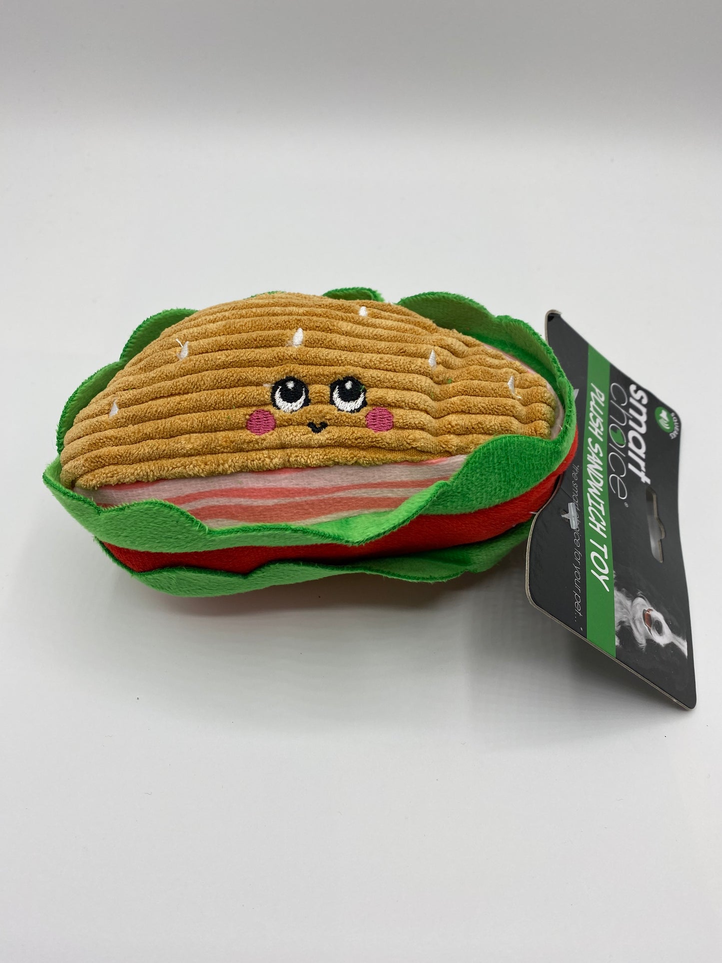Plush Sandwich Dog Toy in Variouse Colours Size Approx 16cm Long