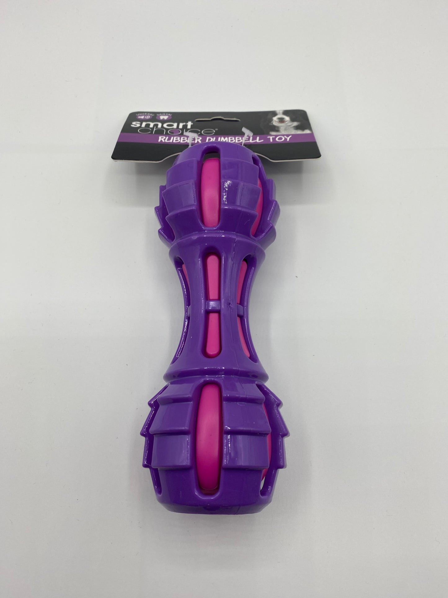 Squeaky Rubber Dumbbell Dog Toy 18cm