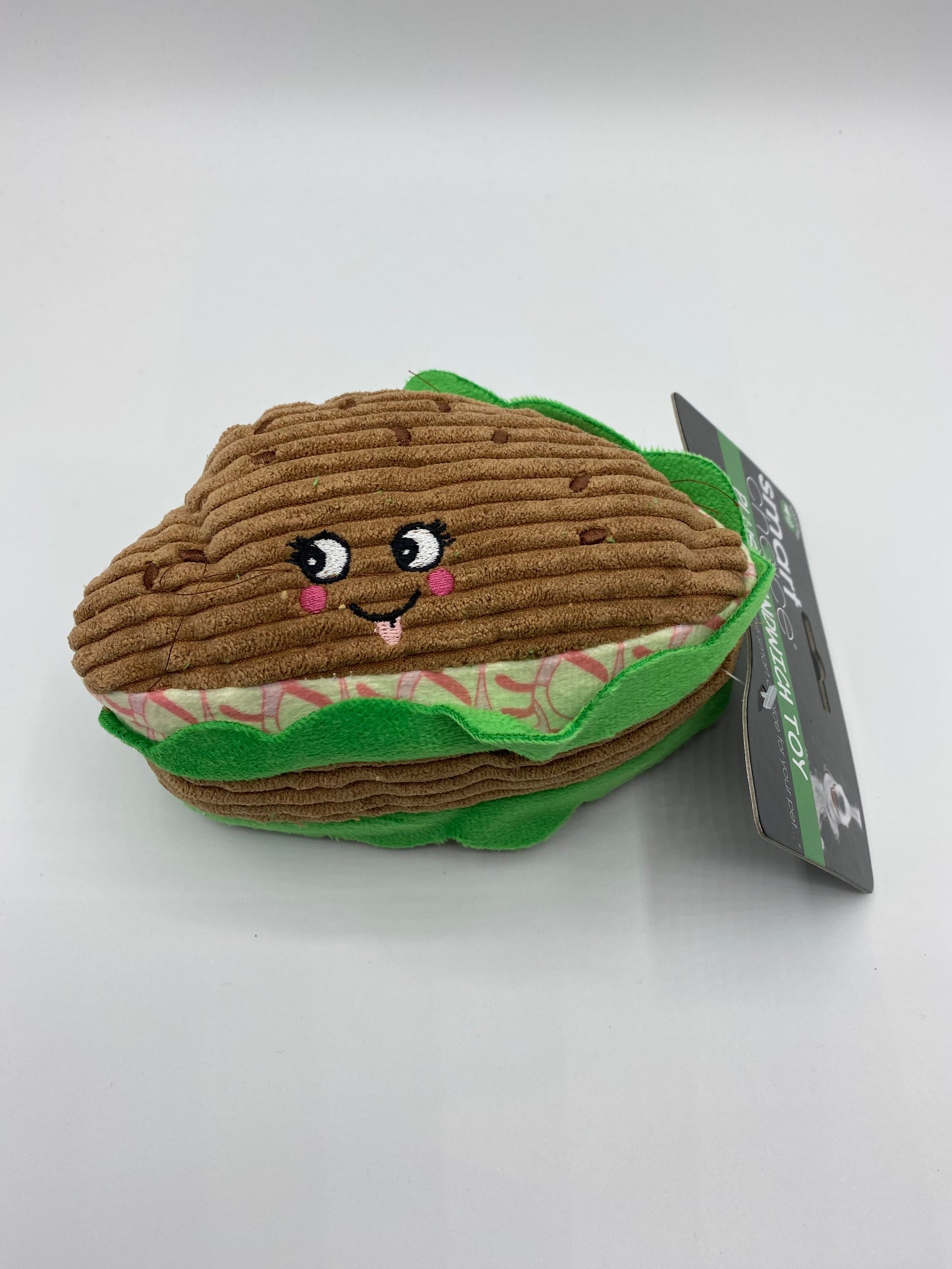 Plush Sandwich Dog Toy in Variouse Colours Size Approx 16cm Long
