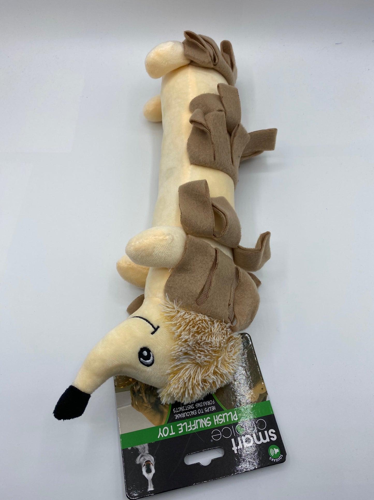 Hedgehog Snuffle Dog Toy Approx 35cm Long in Three Colours Light Brown, Dark Brown and Grey