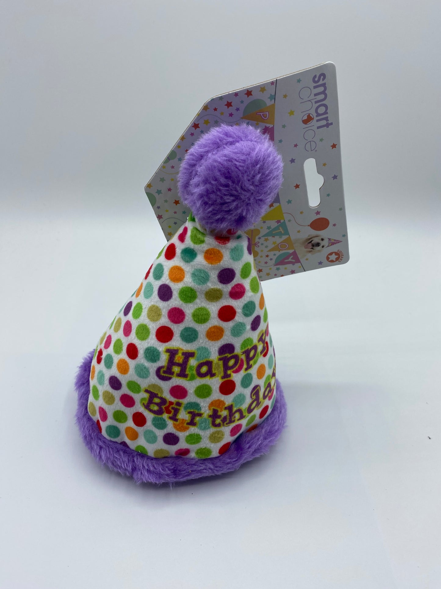Happy Birthday Plush Dog Toy Party Popper,Bone and Hat