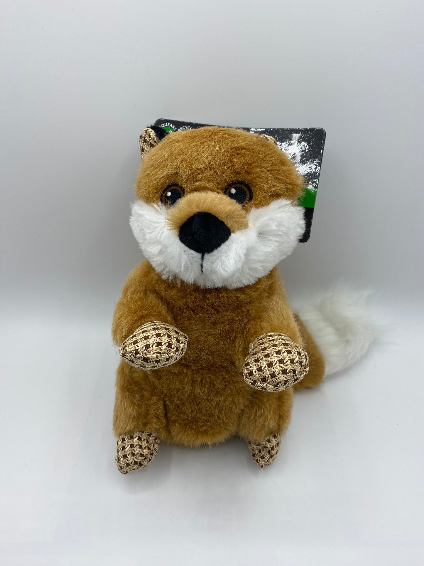 Squeaky Plush Woodland Animals Racoon, Fox, Beaver and Squirrel Size 27cm x24cm dog Toy