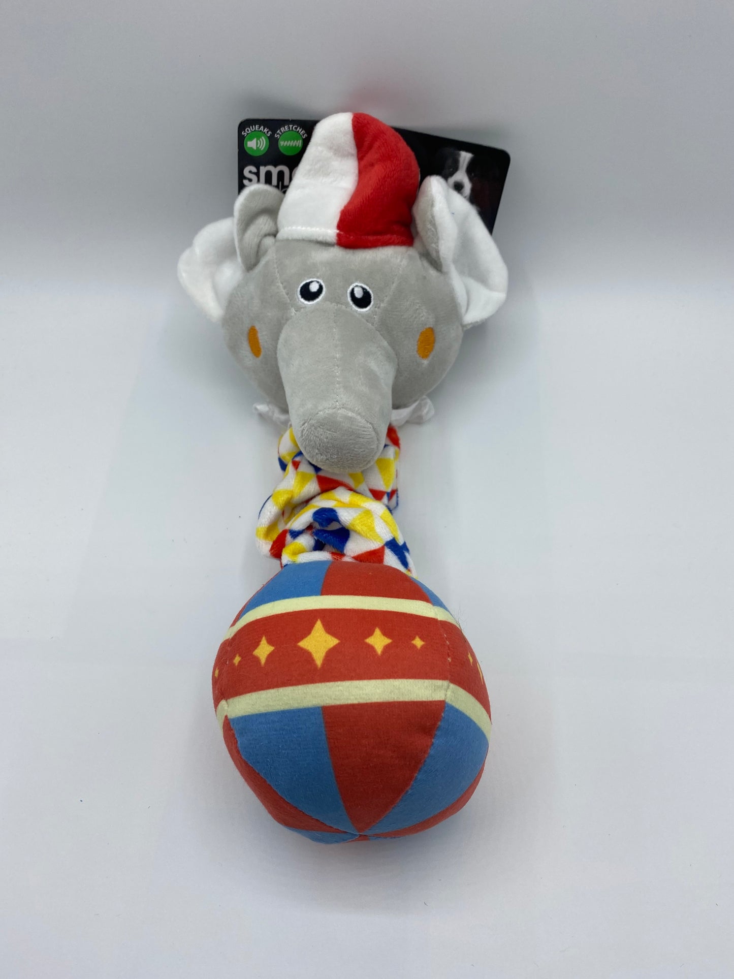 Squeaky and Stretchy Plush Dog Toy Elephant, Lion and Cow