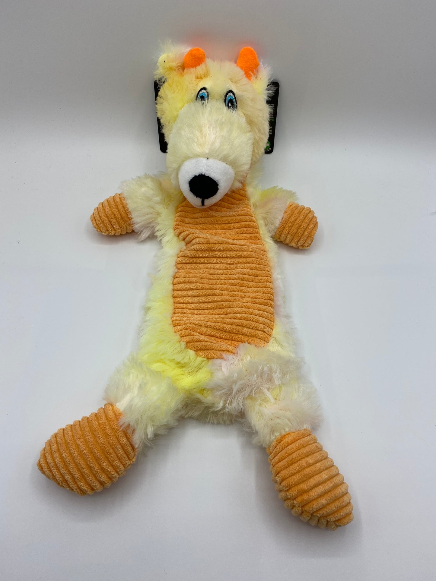 Plush Crinkle Animals with Squeaker Dog Toy in Four Colours Pink,Purple,Yellow and Blue