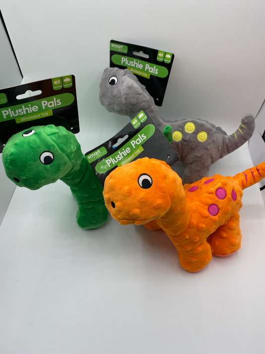 Plush Soft Dinosaur that Squeaks Dog Toy in Three Colours  Size Approx  25cm High