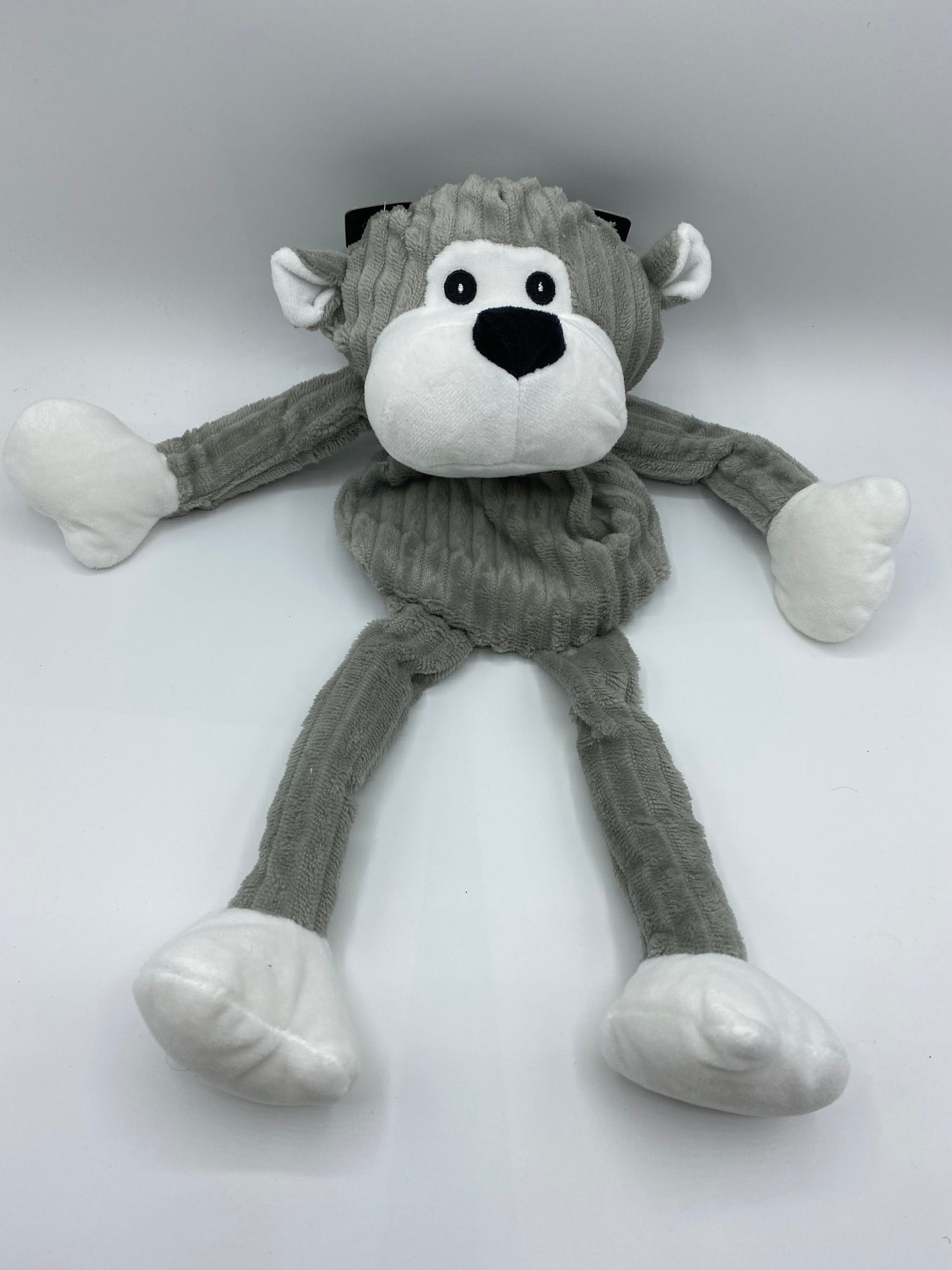 Plush Crinkle and Squeaky Monkey Dog Toy Size approx 35cm in Four Colours