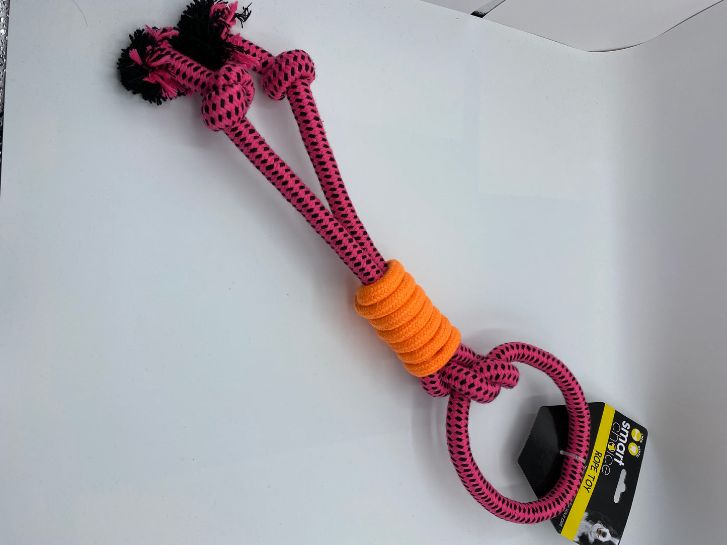 Neon Rope/Tug Dog Toy Approx Size 45cm Long Come in Three Colours Pink,Orange and Yellow