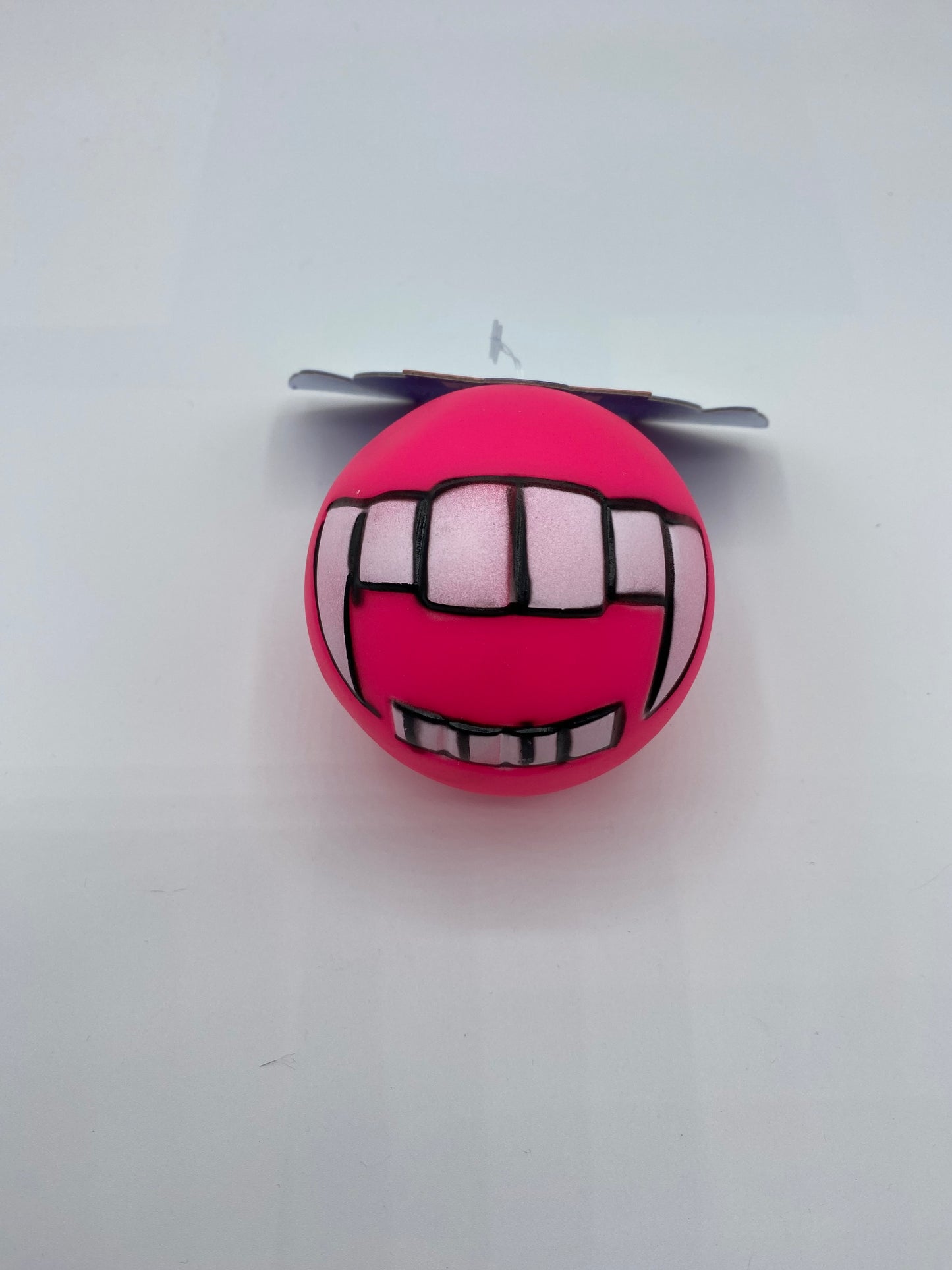 Vinyl Squeaky Dog Ball, Teeth With Fangs Design