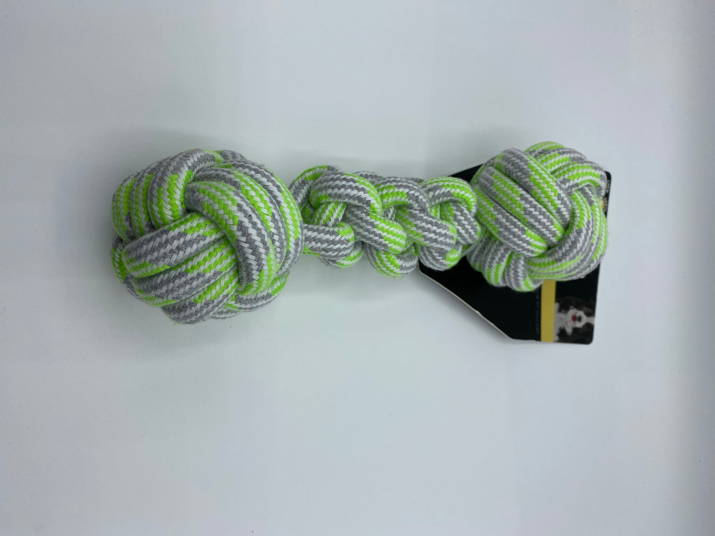 Dumbbell Shape Rope/Tug Dog Toy Size approx 25cm Long in Pink, Yellow and Green