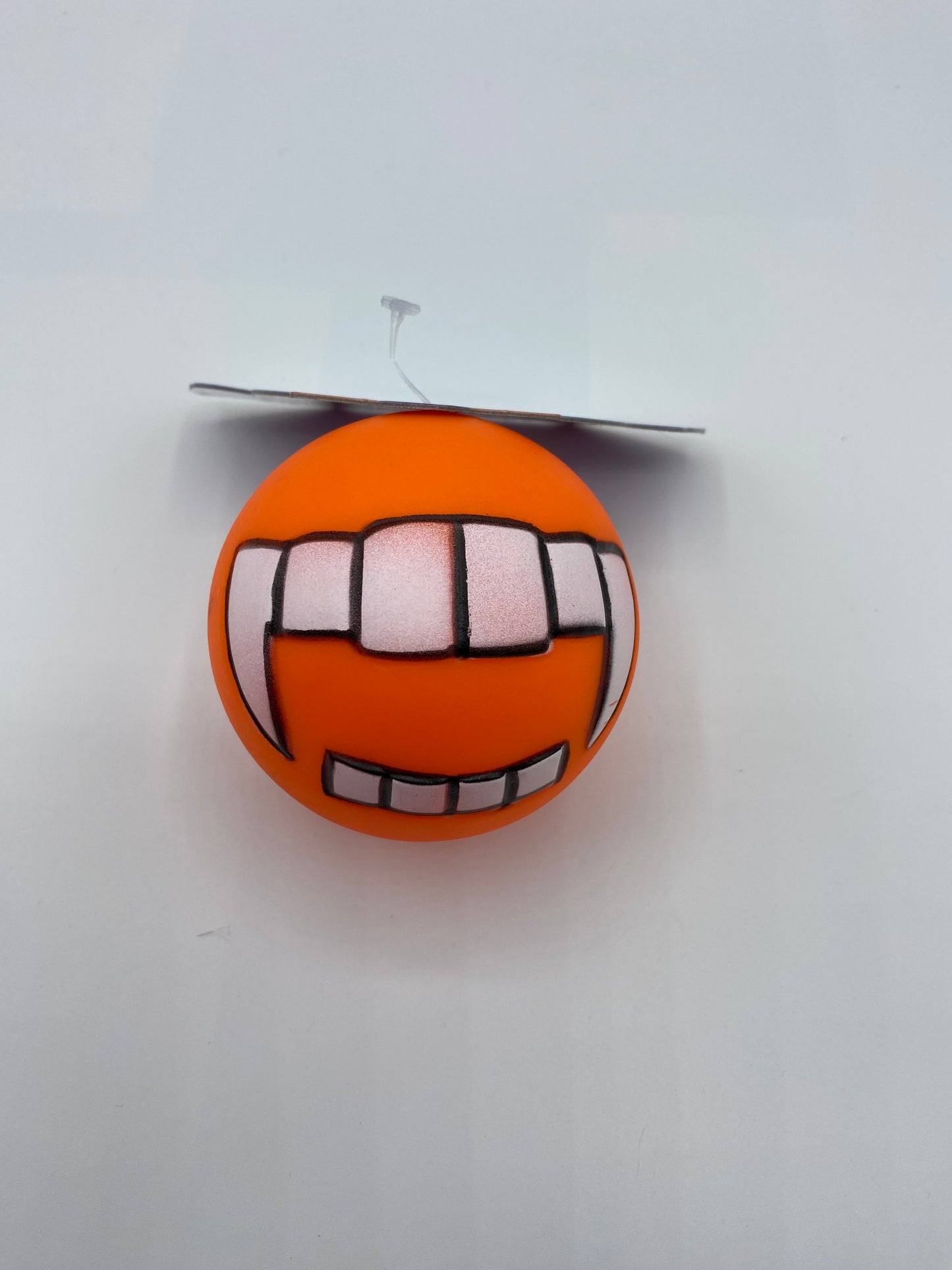 Vinyl Squeaky Dog Ball, Teeth With Fangs Design