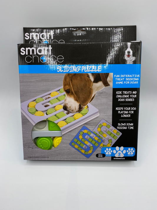 Smart Choice Sliding Puzzle Dog Toy Two Colours Grey and Blue