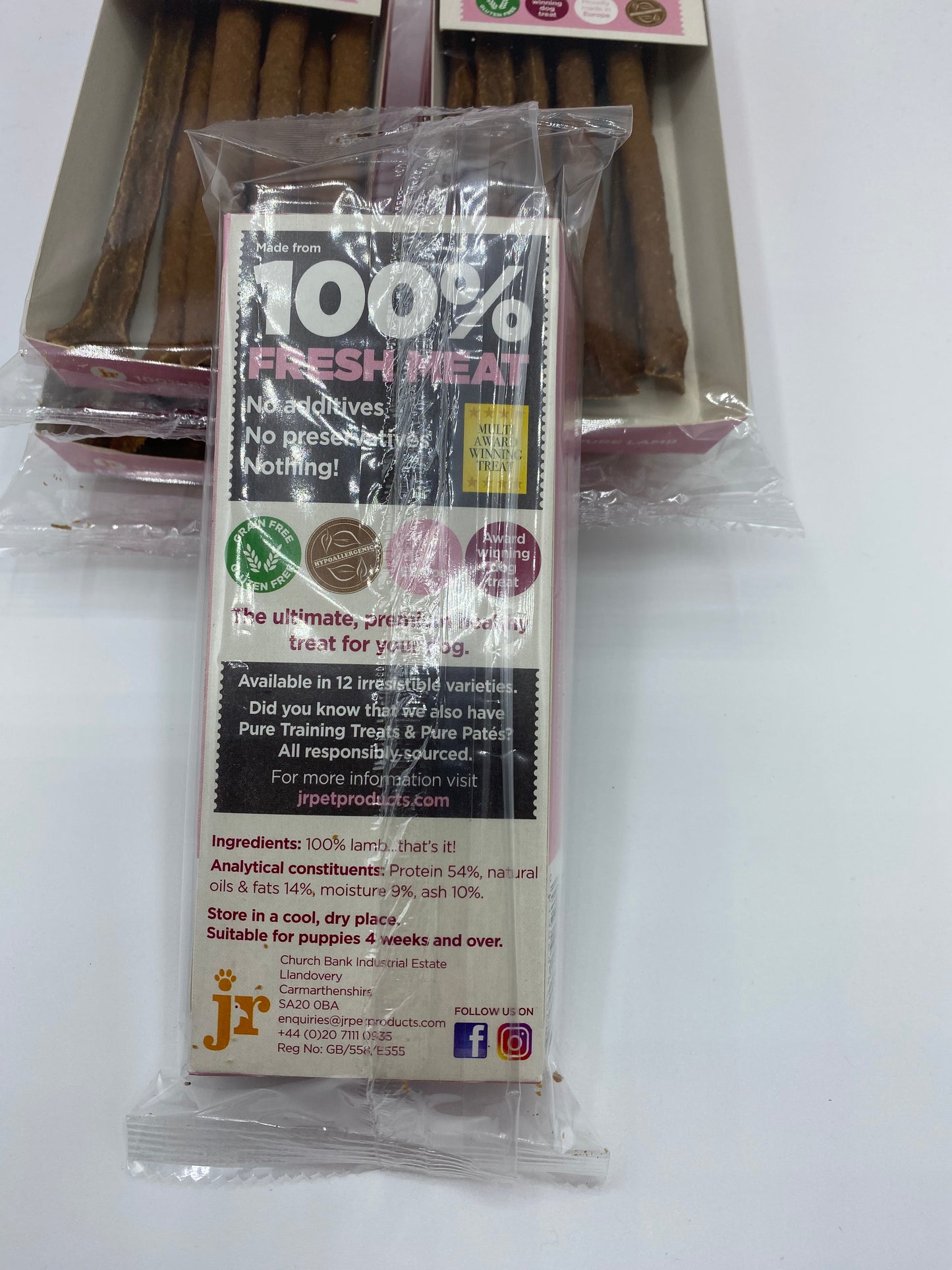 Pure Meat Lamb Sticks from JR Pet Products 50g one Box