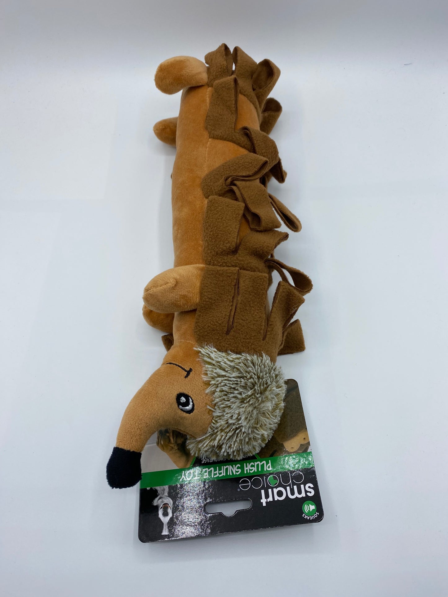 Hedgehog Snuffle Dog Toy Approx 35cm Long in Three Colours Light Brown, Dark Brown and Grey