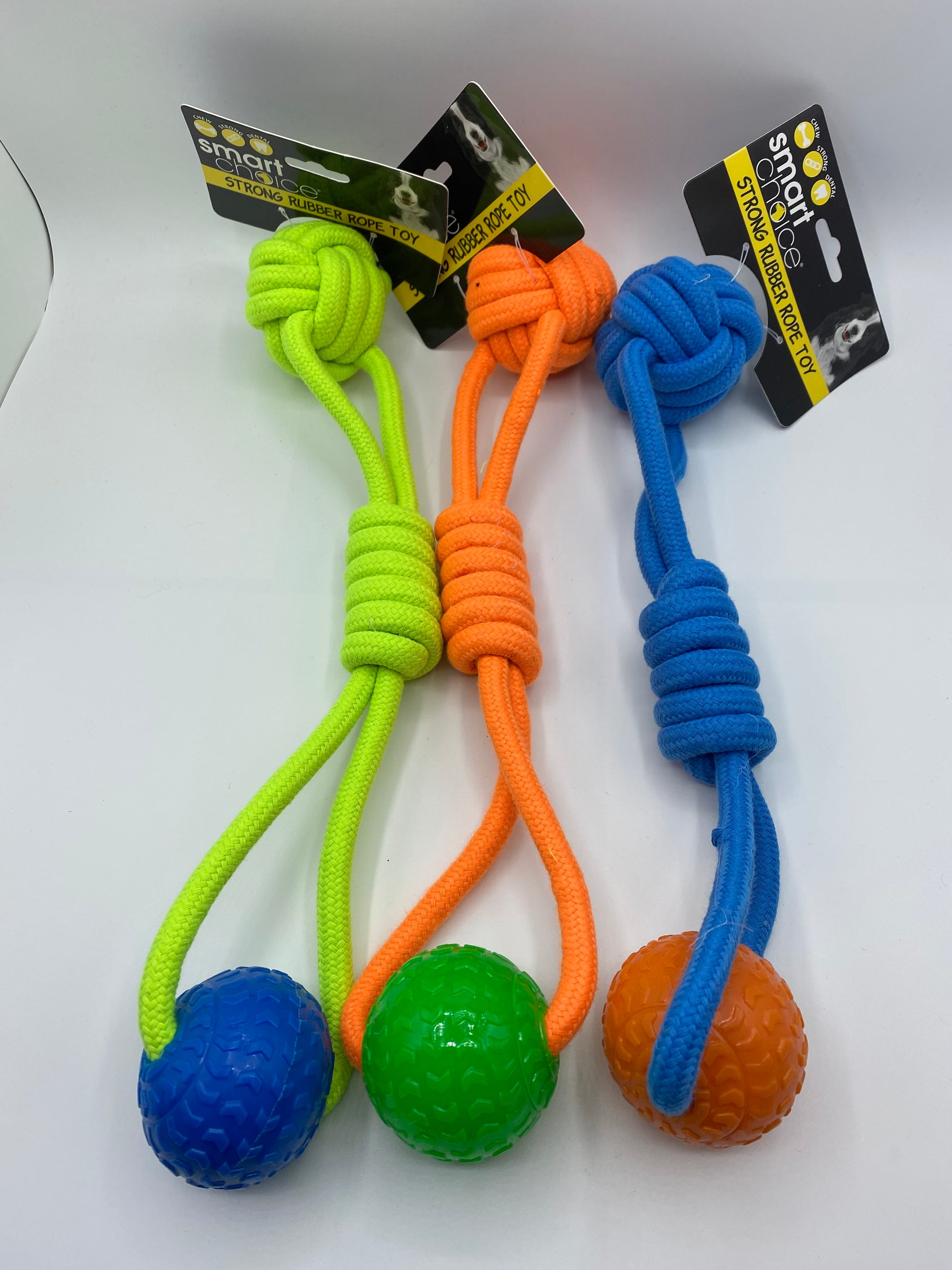 Rubber Ball and Rope Dog Toy size 40cm – Treat my dog