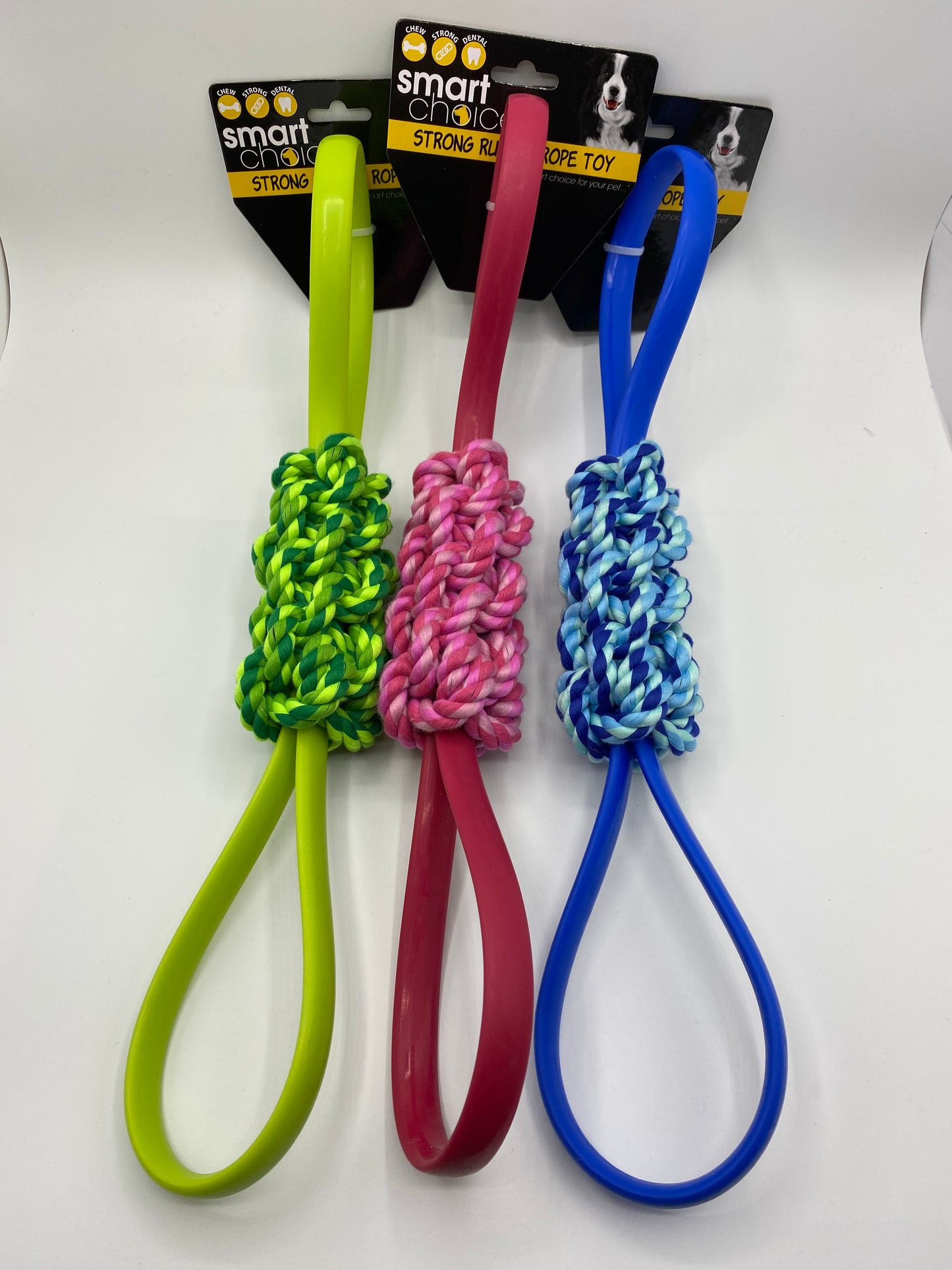 Strong Rubber Rope/Tug Dog Toy in Three Colours Size Approx 45cm Long